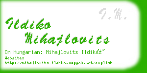 ildiko mihajlovits business card